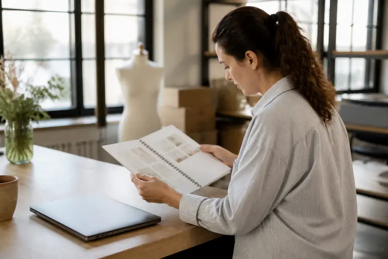 Artisan organisant les pages de son activité pour structurer sa visibilité en ligne