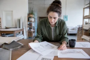 artisan consultant un document dans son atelier pour comprendre pourquoi créer un site internet