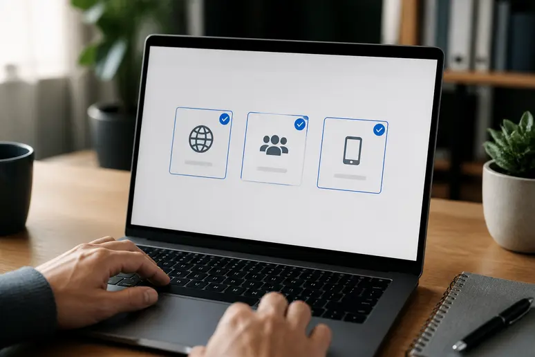 Options de création d'audience personnalisée sur une plateforme publicitaire numérique.