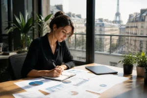 Expert en marketing analysant des rapports imprimés pour optimiser le suivi avancé des conversions google ads au bureau