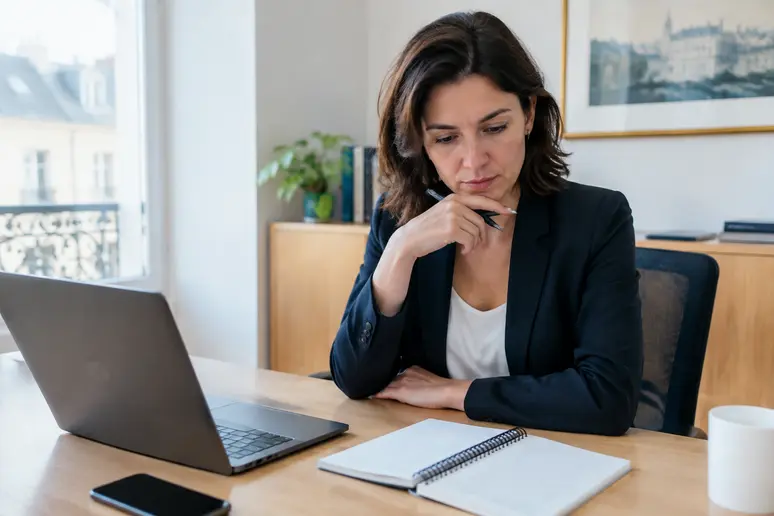 Entrepreneur analysant les tarifs d'un abonnement pour sa prospection commerciale