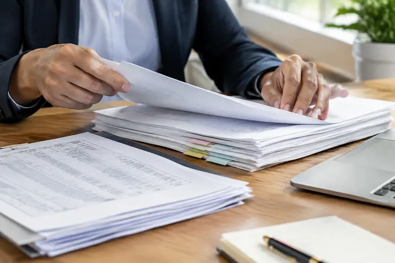 Tri des contacts d'une base de données email entreprise sur un bureau professionnel