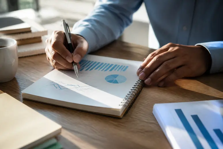 Analyse des performances de trafic et de webmarketing définition sur carnet de notes